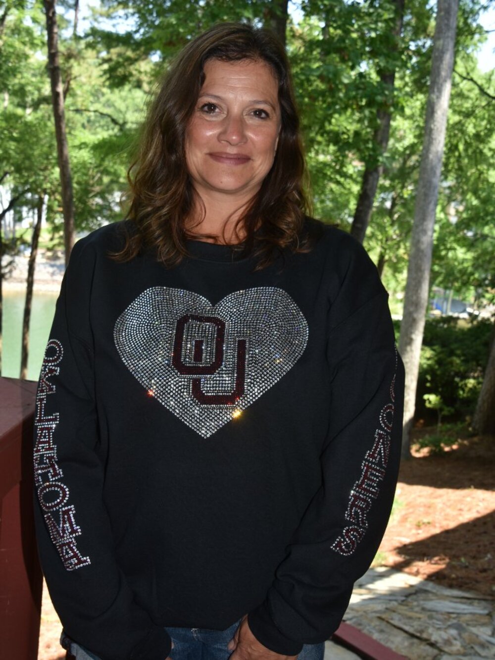 Oklahoma Sooners black rhinestone bling sweatshirt  S M L XL 2X 3X 4x 5x